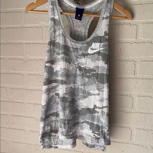 Nike tank top camouflage camo small cotton poly blend